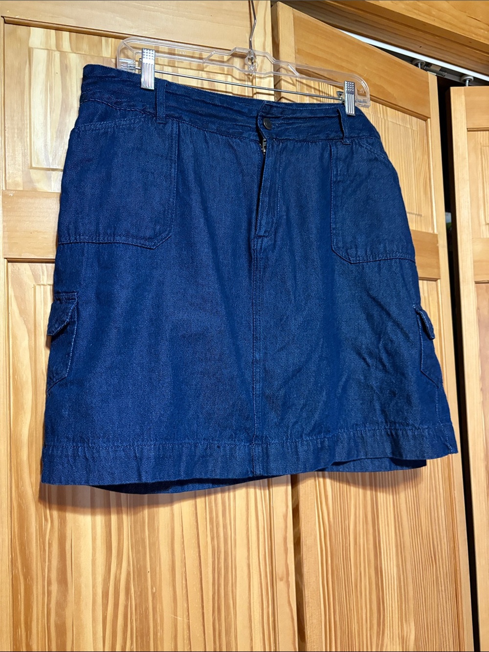 Woman Within Dark Blue Denim Utility Skort